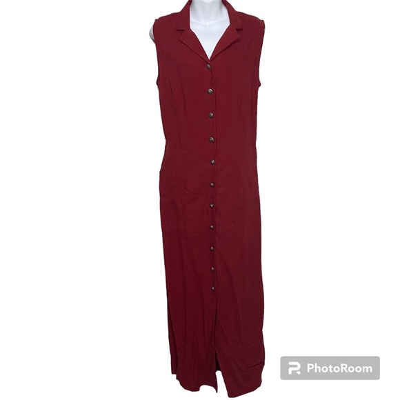 Double D Ranch Dresses & Skirts - Double D Ranchwear Red Long Dress 50% Linen Size Large